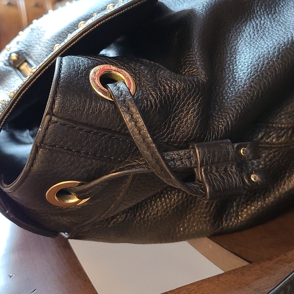 Michael Kors Black Leather Backpack/Purse - Picture 5 of 16